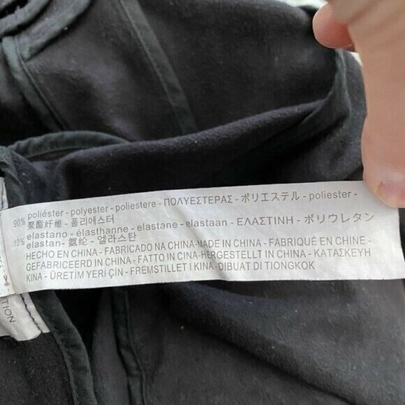 Zara Faux Suede Black Vest Open Front Women's Small Waterfall Shimmer - Picture 9 of 9